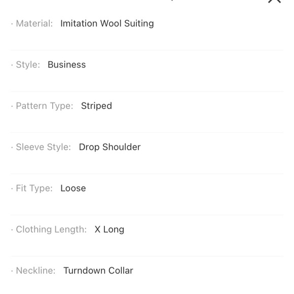 STRIPED PANAL BUTTON DESIGN FAUX WOOL JACKET - Picture 3 of 3